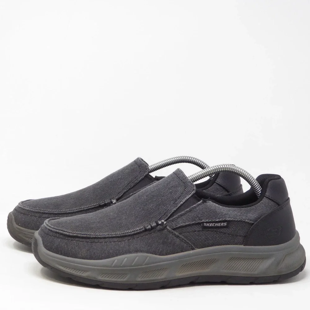 Skechers Cohagen Mens Slip On Shoes Black Relaxed Fit Memory Foam 9.5